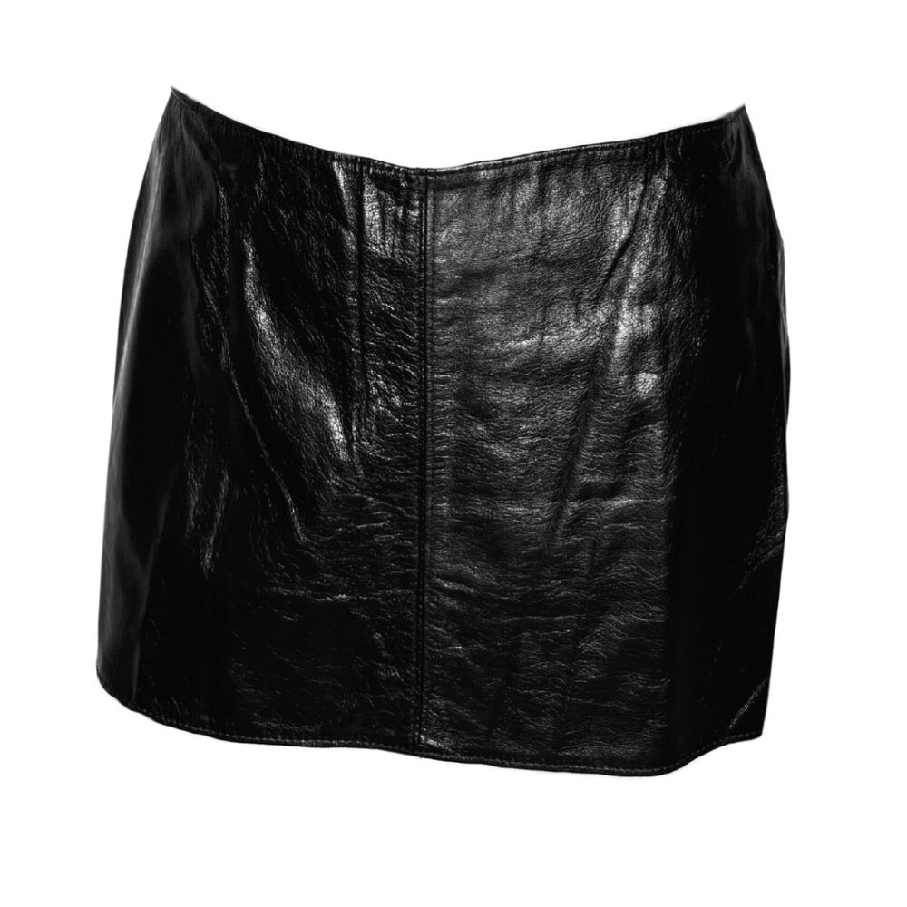 Black Genuine Leather Mini Skirt  • Allure Lingerie  • M  • NWT